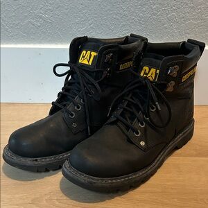 Caterpillar Men's Black and Yellow Boots size 10W